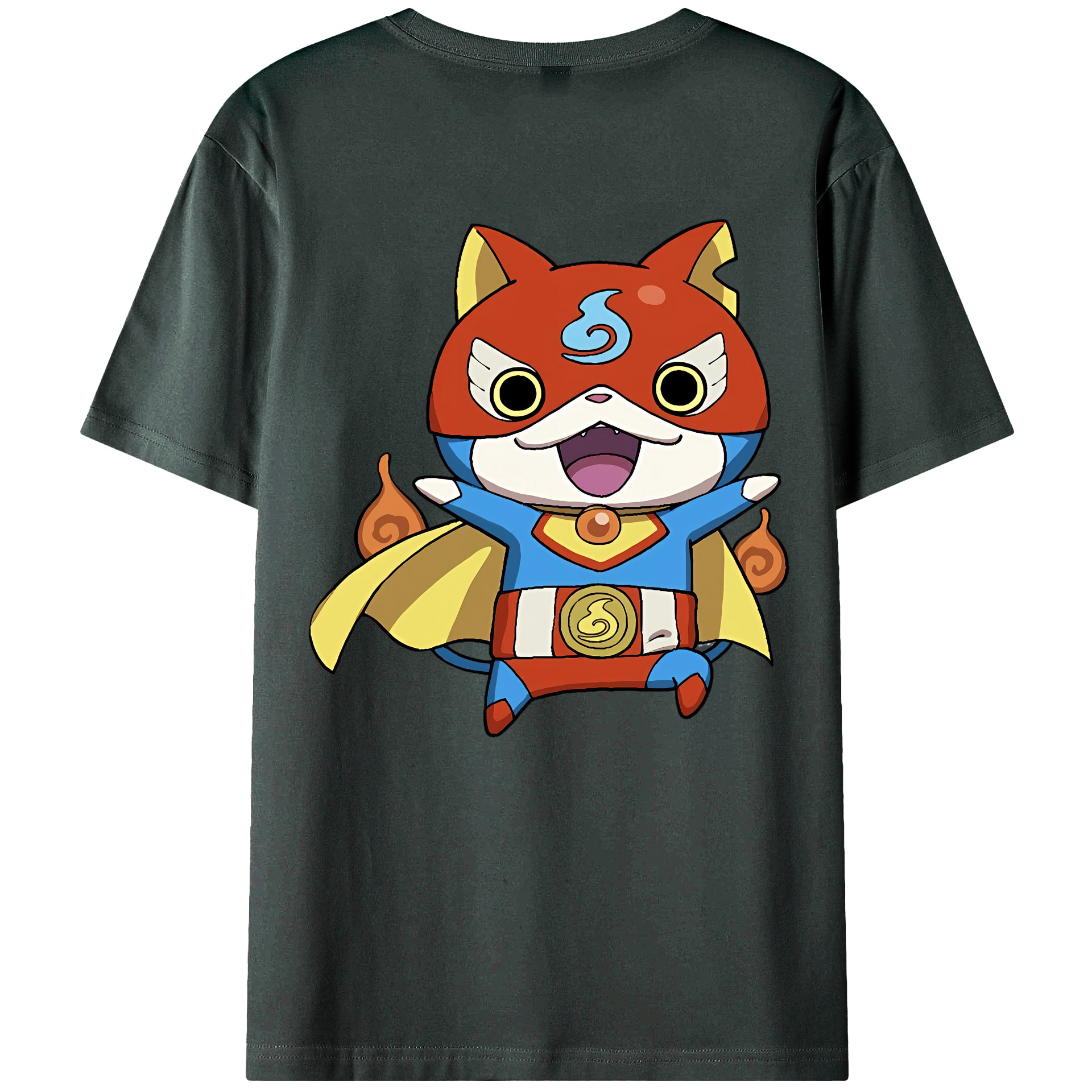 （画像用） 妖怪ウォッチ Yo-kai Watch 綿100％ メンズ半袖Tシャツ（バックプリント） 通気性